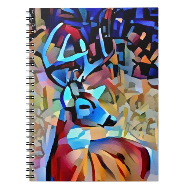 Colorful Buck Deer Art Journal Notebook (Front)