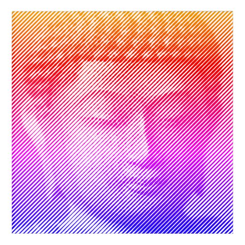 Colorful Buddha Face Statue Formed By Lines Acrylic Print