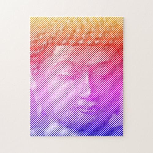 Colorful Buddha Face Statue Formed By Lines Jigsaw Puzzle
