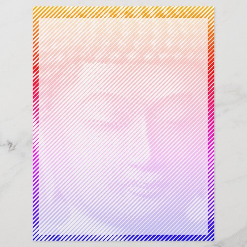 Colorful Buddha Face Statue Formed By Lines Letterhead