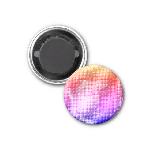Colorful Buddha Face Statue Formed By Lines Magnet