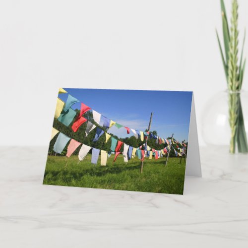 Colorful Buddhist Prayer Flags Photo Card