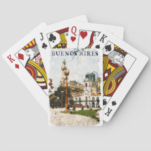 Colorful Buenos Aires Argentina Skyline Poker Cards