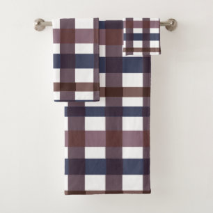 Colorful Buffalo Plaid Check Tartan  Bath Towel Set