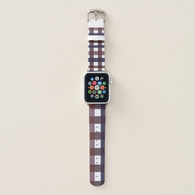 Colorful Buffalo Plaid Checkered  Apple Watch Band (Front)