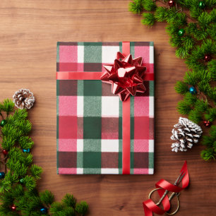 Colorful Buffalo Plaid Christmas Wrapping Paper