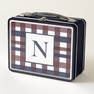 Colorful Buffalo Plaid Monogram