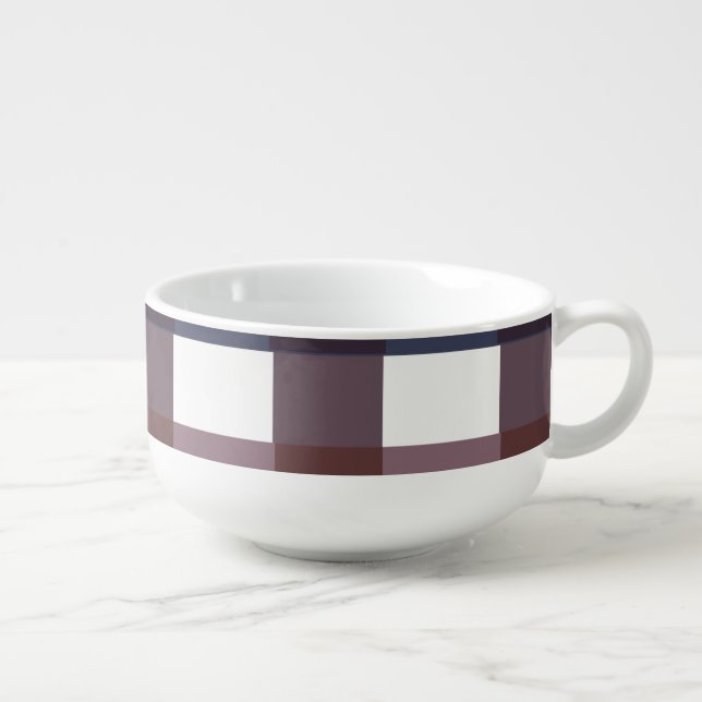 Colorful Buffalo Plaid  Soup Mug (Left)