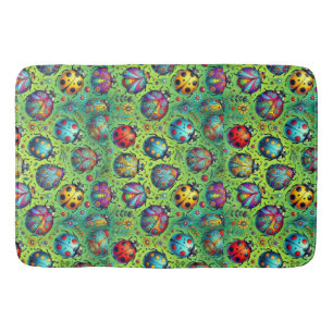 Colorful bugs bath mat