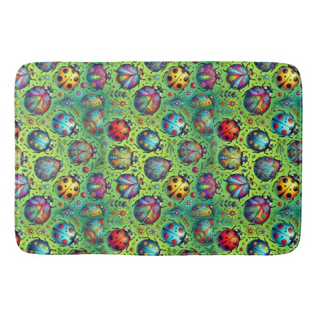 Colorful bugs bath mat (Front)