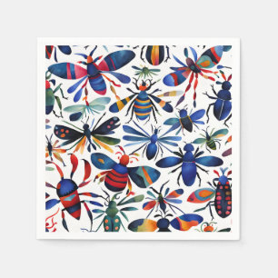 Colorful Bugs Whimsical Insects Art Napkins