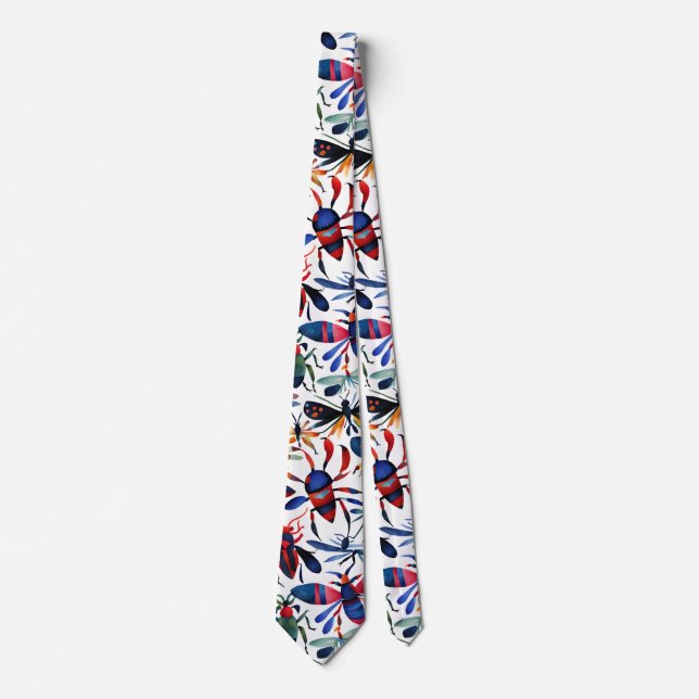 Colorful Bugs Whimsical Insects Art  Neck Tie (Front)