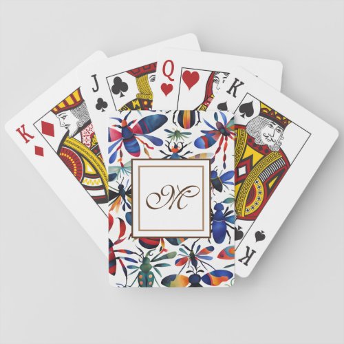 Colorful Bugs Whimsical Insects Art  Playing Cards