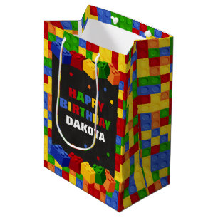 Colorful Build Blocks Boys Birthday Gift Bag