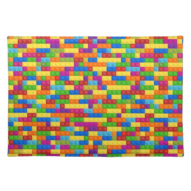 Colorful Building Block Pattern Cloth Placemat (Front)