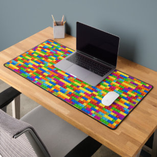 Colorful Building Block Pattern Desk Mat