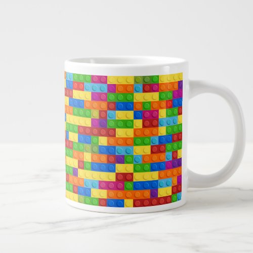 Colorful Building Block Pattern Giant Coffee Mug
