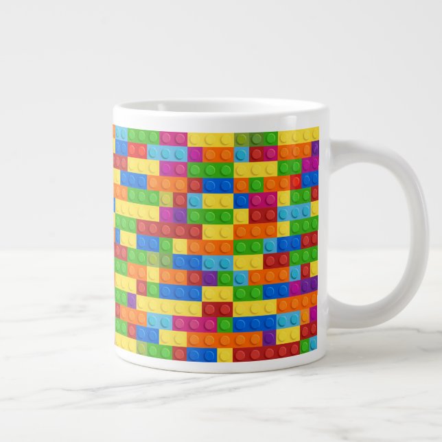 Colorful Building Block Pattern Giant Coffee Mug (Right)