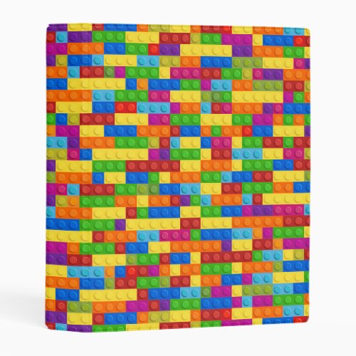 Colorful Building Block Pattern Mini Binder