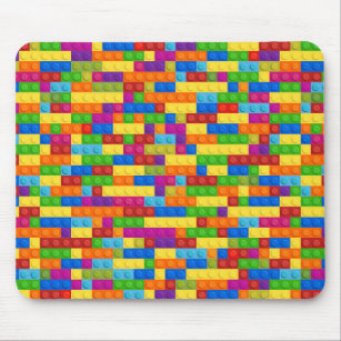 Colorful Building Block Pattern Mouse Pad