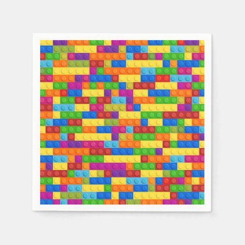Colorful Building Block Pattern Napkins