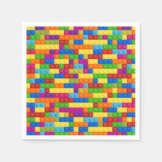 Colorful Building Block Pattern Napkins (Front)