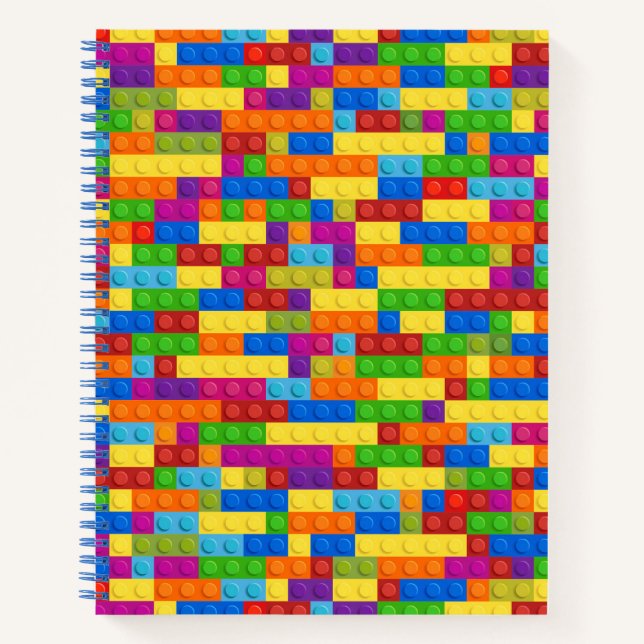 Colorful Building Block Pattern Notebook (Front)