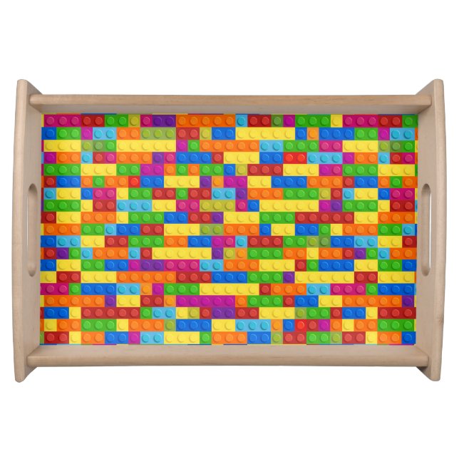 Colorful Building Block Pattern Serving Tray (Front)