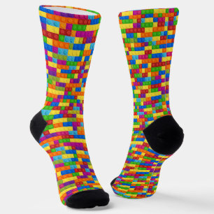 Colorful Building Block Pattern Socks