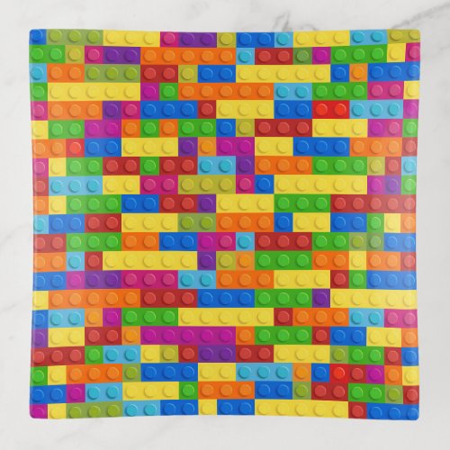 Colorful Building Block Pattern Trinket Tray