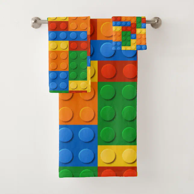 Colorful Building Blocks Bath Towel Set | Zazzle