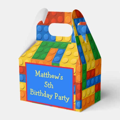 Colorful Building Blocks Birthday Party Favor Boxes