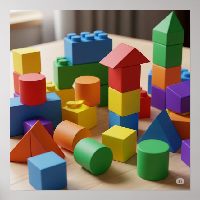 Colorful Building Blocks Poster (Front)