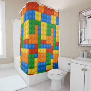 Colorful Building Blocks Shower Curtain
