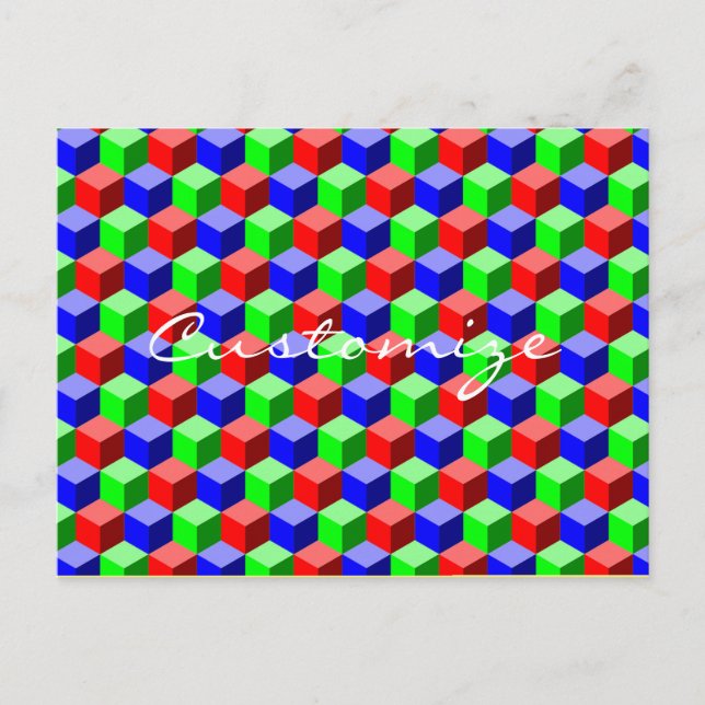 Colorful Building Blocks Thunder_Cove 3-D Postcard (Front)