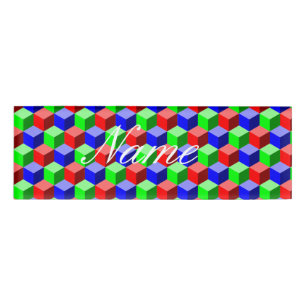Colorful Building Blocks Thunder_Cove Name Tag