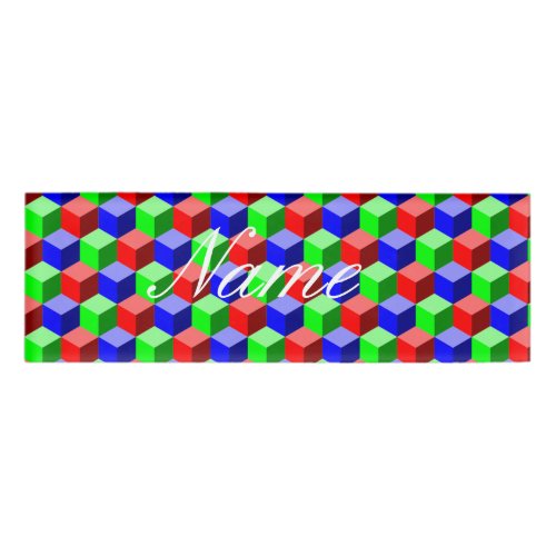 Colorful Building Blocks Thunder_Cove Name Tag