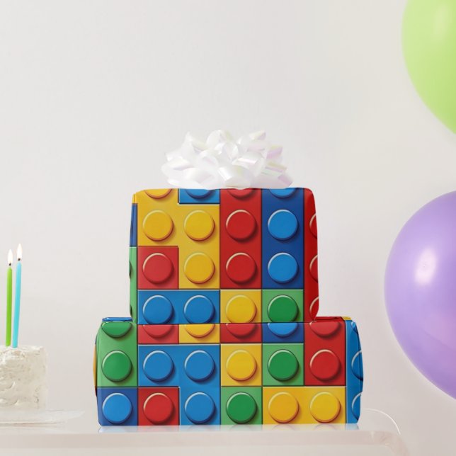 Colorful Building Blocks  Wrapping Paper (Party Gifts)