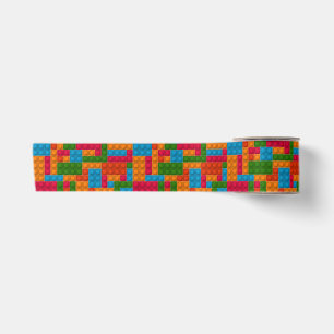 Colorful Building Brick Satin Ribbon