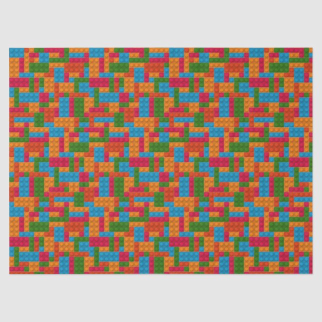 Colorful Building Brick Tissue Paper (Front)