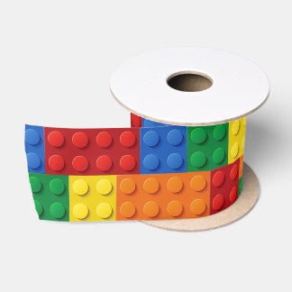 Colorful Building Bricks Blocks | Custom Satin Ribbon