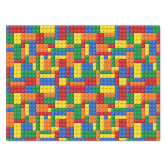 Colorful Building Bricks Blocks | Custom Tissue Paper (Front)