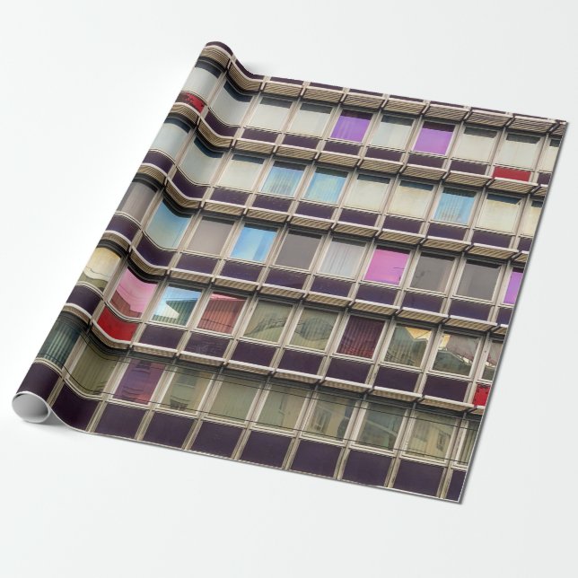 Colorful building wrapping paper (Unrolled)