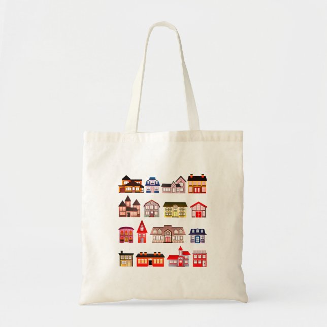 Colorful Buildings Architecture Tote Bag (Front)