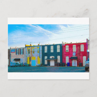 Colorful buildings in Benson Postcard