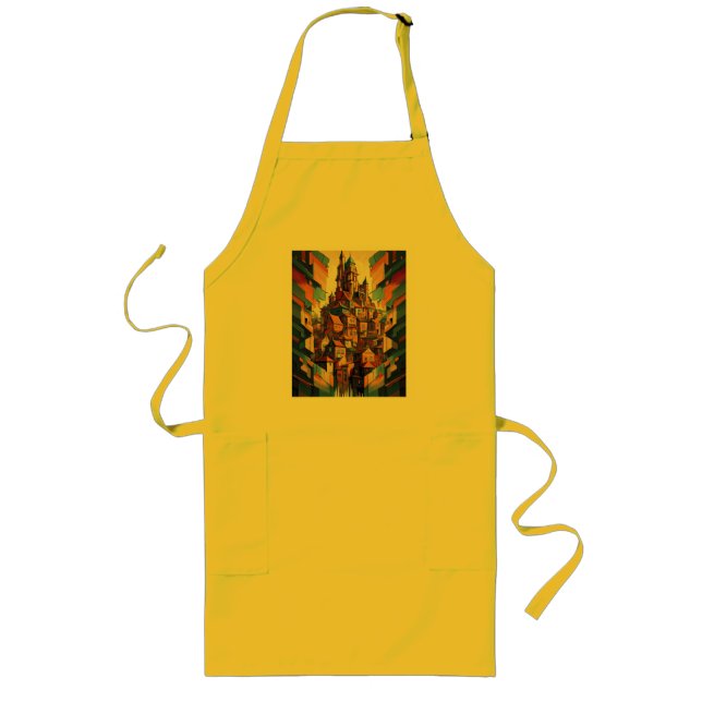 Colorful Buildings Long Apron (Front)