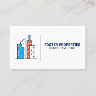 Colorful Buildings   Real Estate Business Card