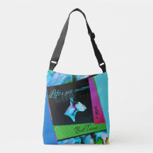Colorful Bull Terrier bag "Life is awesome"