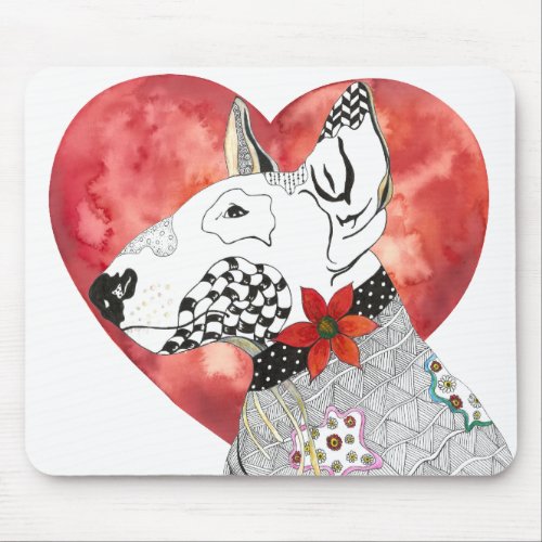 Colorful Bull Terrier Mouse Pad