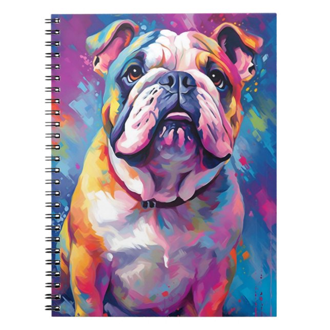 Colorful Bulldog Notebook (Front)